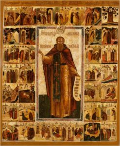 преподобный Павел Обнорский, икона с житием